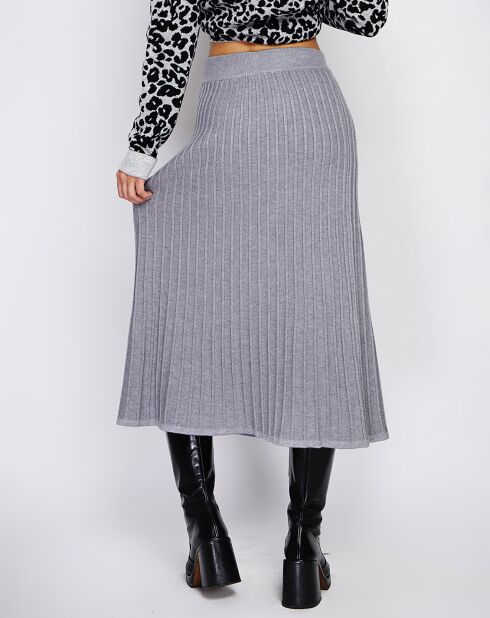 Gonna Peneloppe grigia in misto cachemire