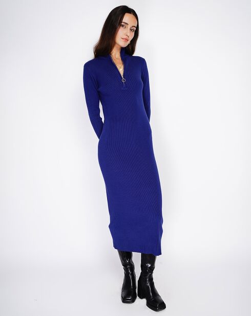 Robe en Cachemire mélangé Eliane bleu nuit