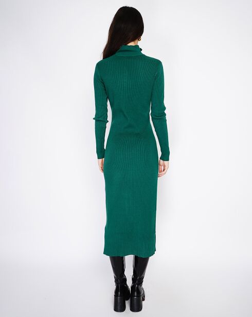 Robe en Cachemire mélangé Eliane vert amazone