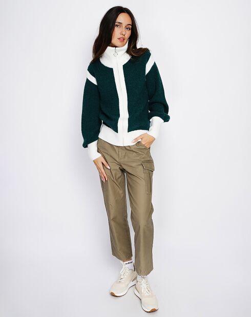 Cardigan Claudia in misto cashmere verde Amazon
