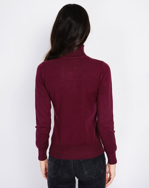 Pull en Cachemire mélangé Camélia bordeaux