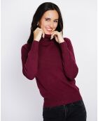 Pull en Cachemire mélangé Camélia bordeaux