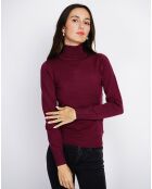 Pull en Cachemire mélangé Camélia bordeaux