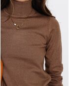 Pull en Cachemire mélangé Camélia marron