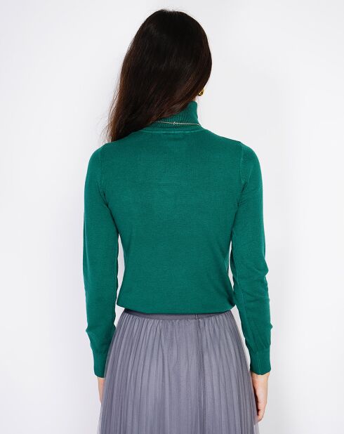 Pull en Cachemire mélangé Camélia vert amazone