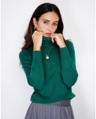 Pull en Cachemire mélangé Camélia vert amazone