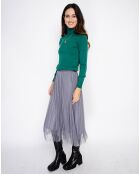 Pull en Cachemire mélangé Camélia vert amazone