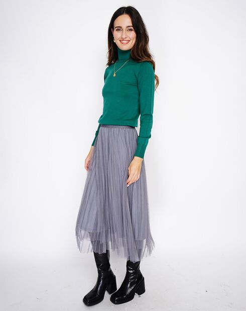 Pull en Cachemire mélangé Camélia vert amazone