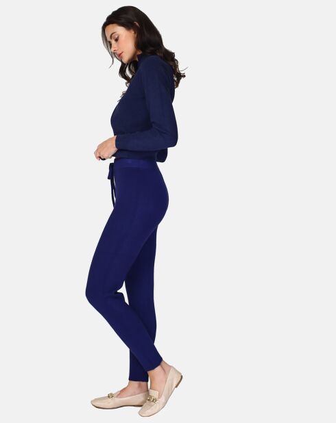 Pantalon en Cachemire mélangé Billie bleu nuit