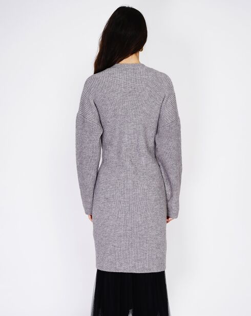 Cardigan Beatrice grigio in misto cashmere