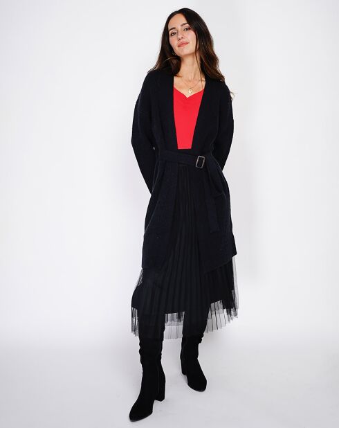 Cardigan Edwige in misto cashmere nero