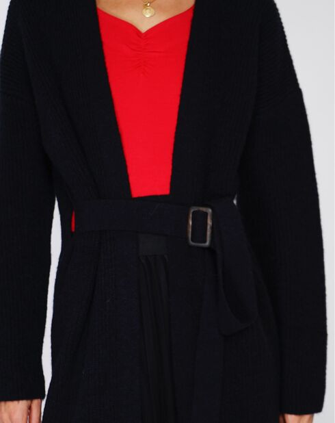 Cardigan Edwige in misto cashmere nero