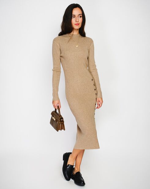 Robe en Cachemire mélangé Clara camel foncé