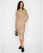 Robe en Cachemire mélangé Clara camel foncé