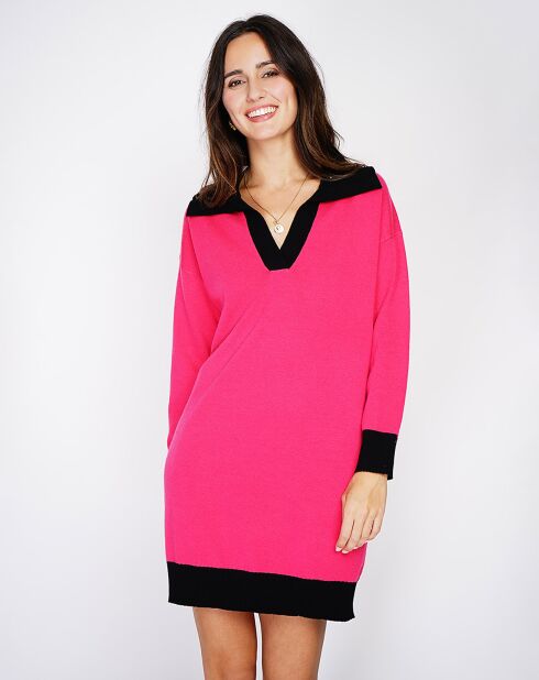 Robe en Cachemire & Soie mélangés Yvana fuchsia