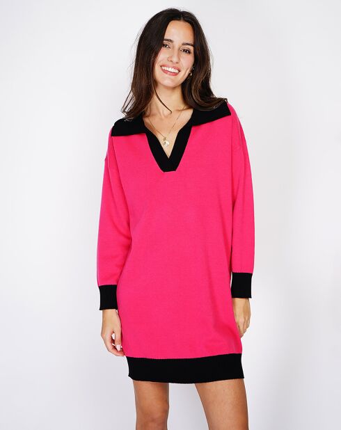 Robe en Cachemire & Soie mélangés Yvana fuchsia