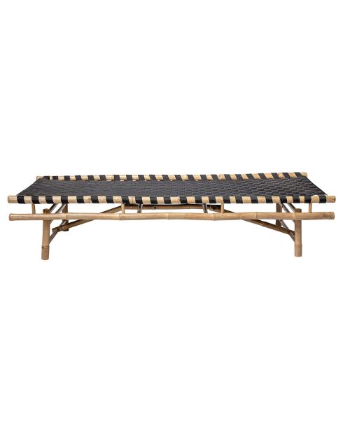 Méridienne en Bambou Vida noire - L.190xH.40xW.70 cm
