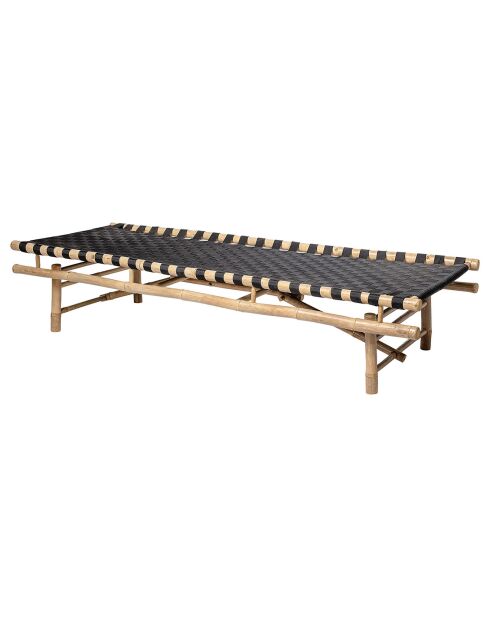 Méridienne en Bambou Vida noire - L.190xH.40xW.70 cm