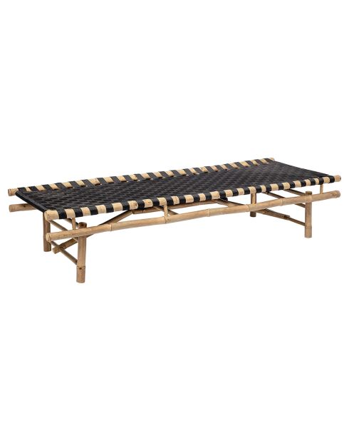 Méridienne en Bambou Vida noire - L.190xH.40xW.70 cm