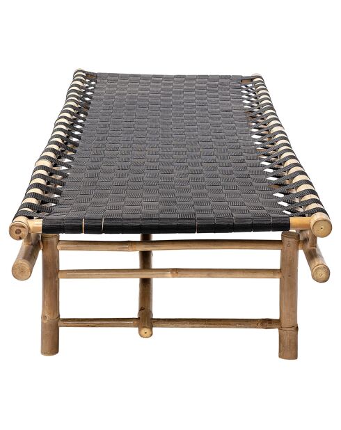 Méridienne en Bambou Vida noire - L.190xH.40xW.70 cm