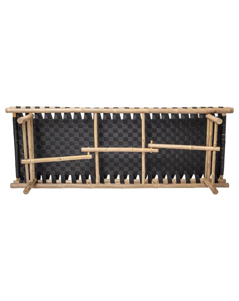 Méridienne en Bambou Vida noire - L.190xH.40xW.70 cm