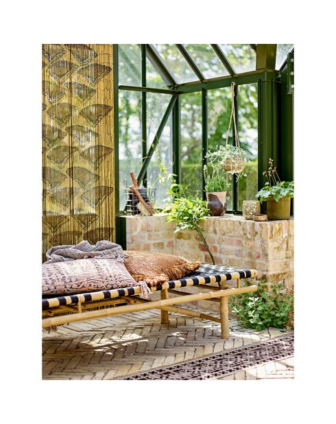 Méridienne en Bambou Vida noire - L.190xH.40xW.70 cm