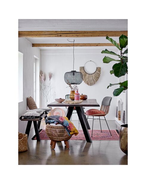 Lampe à suspension en Bambou Rodi noire - D.42xH.30 cm