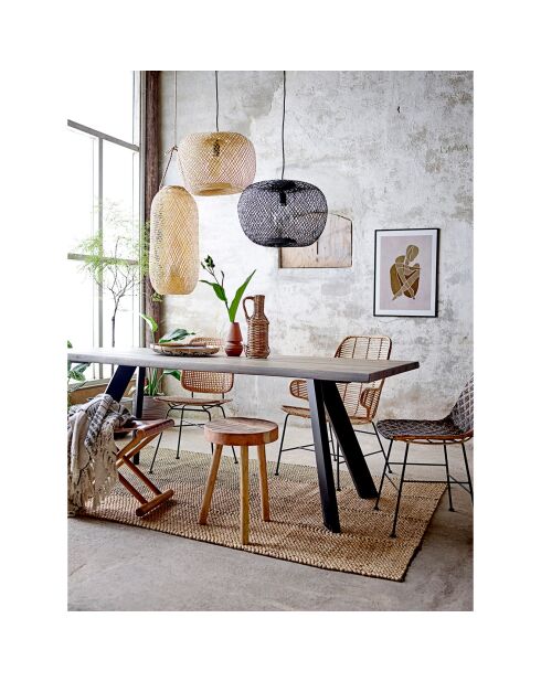 Lampe à suspension en Bambou Rodi noire - D.42xH.30 cm