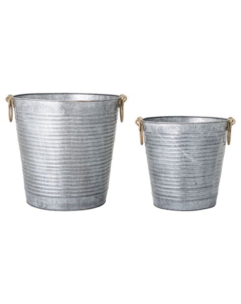 2 Pots de fleurs Evar gris
