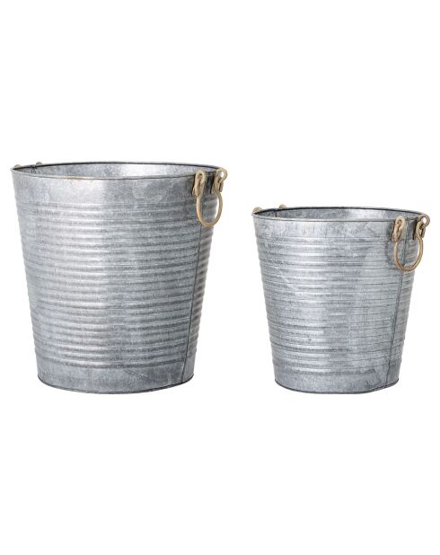 2 Pots de fleurs Evar gris