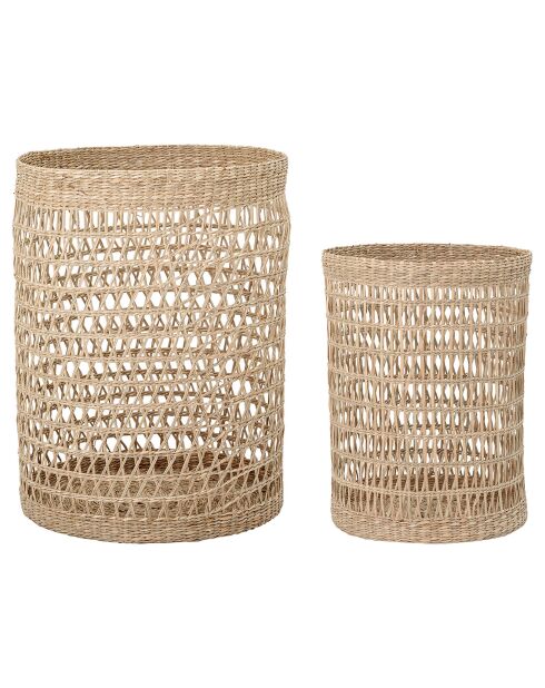 2 Paniers avec couvercle Connie naturel