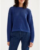 Pull en maille fantaisie encre bleu