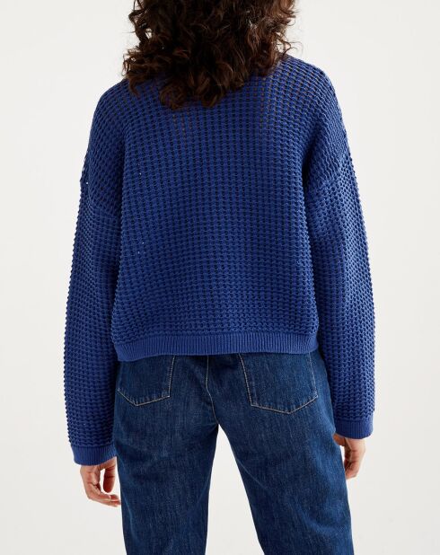 Pull en maille fantaisie encre bleu