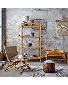 Tabouret en Cuir Aisya naturel - L.84xH.51xW.84 cm