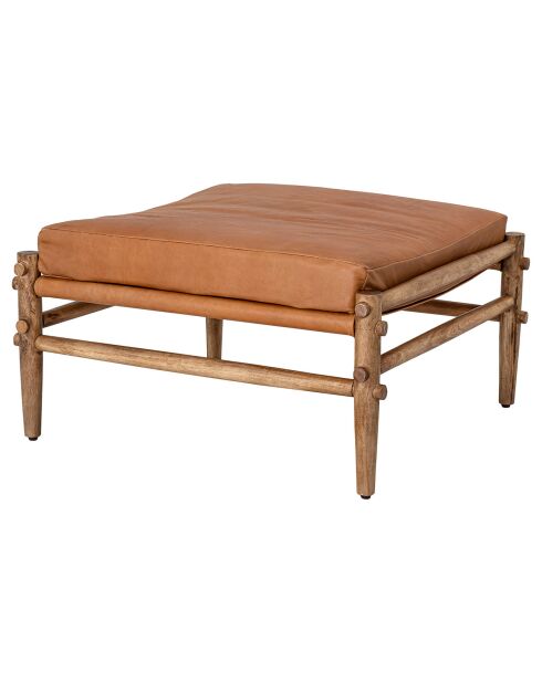 Tabouret en Cuir Aisya naturel - L.84xH.51xW.84 cm