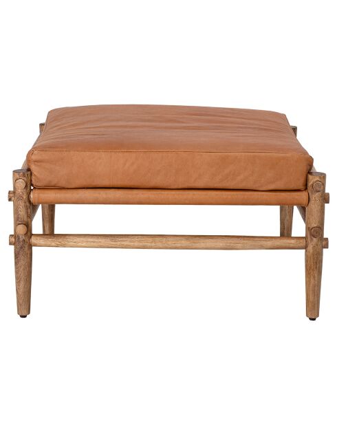 Tabouret en Cuir Aisya naturel - L.84xH.51xW.84 cm