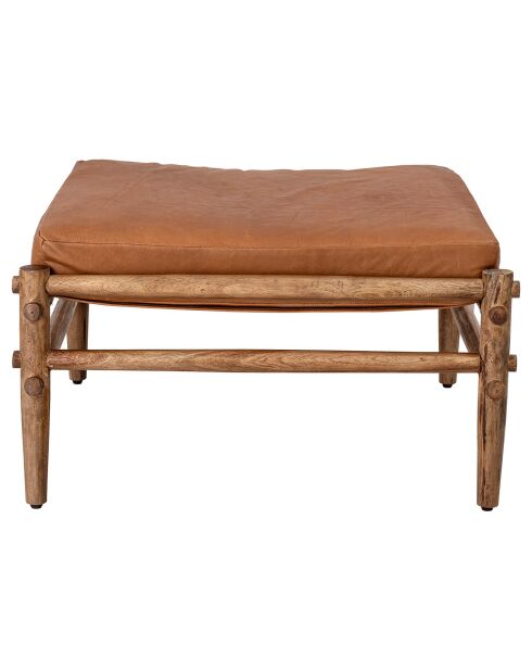 Tabouret en Cuir Aisya naturel - L.84xH.51xW.84 cm