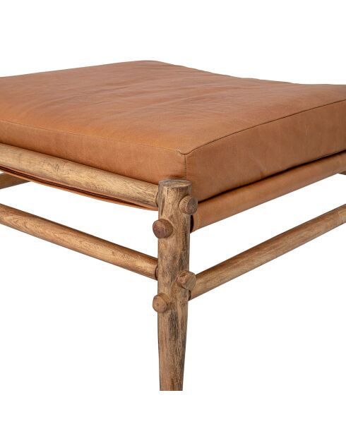 Tabouret en Cuir Aisya naturel - L.84xH.51xW.84 cm