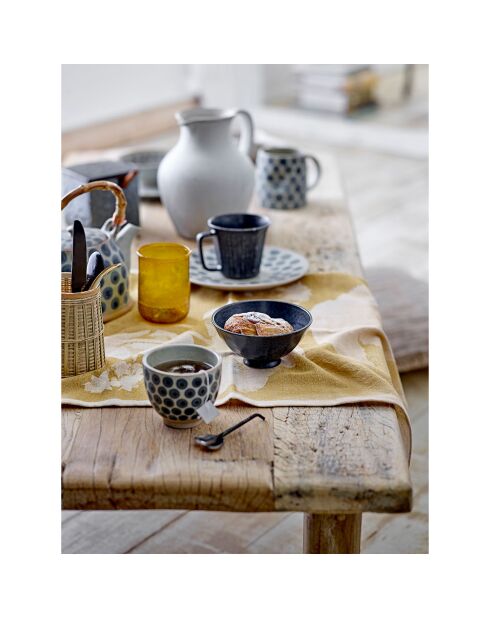 4 Mugs en Porcelaine Yoko noirs - D.9.5xH.8.5 cm