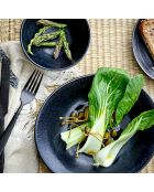 4 piatti fondi in porcellana Yoko neri - D.16xH.3 cm