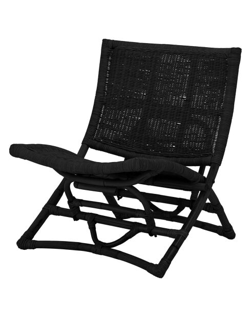 Chaise de salon en Rotin Baz noir - L.66xH.74xW.68 cm