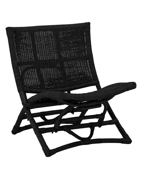 Chaise de salon en Rotin Baz noir - L.66xH.74xW.68 cm