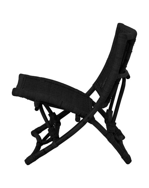 Chaise de salon en Rotin Baz noir - L.66xH.74xW.68 cm