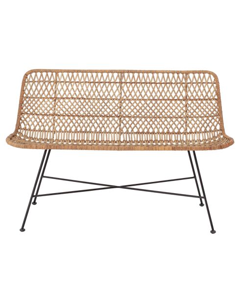 Banc en Rotin Hallie naturel - L.120xH.80xW.61 cm