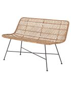 Banc en Rotin Hallie naturel - L.120xH.80xW.61 cm
