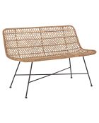 Banc en Rotin Hallie naturel - L.120xH.80xW.61 cm