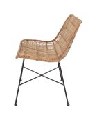 Banc en Rotin Hallie naturel - L.120xH.80xW.61 cm