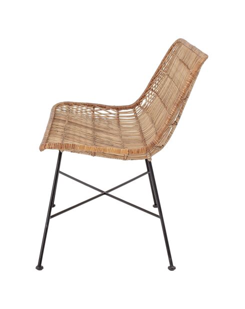 Banc en Rotin Hallie naturel - L.120xH.80xW.61 cm