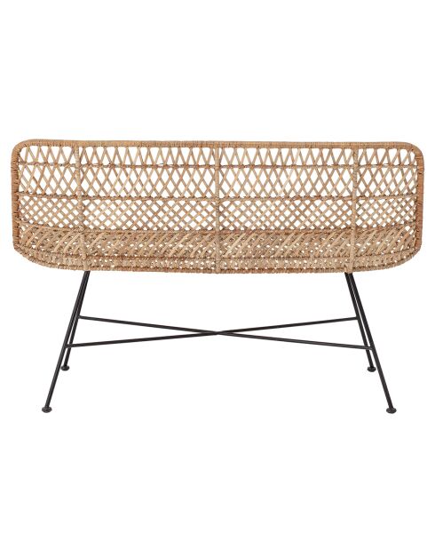 Banc en Rotin Hallie naturel - L.120xH.80xW.61 cm