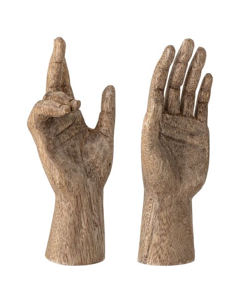 2 Décorations en Bois de manguier Teis naturel - L.5xH.13xW.2.5 cm